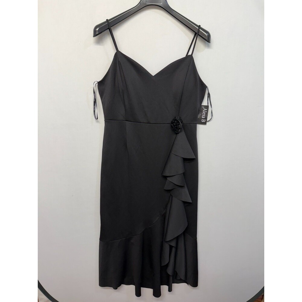NWT Alexa B. Nites Women Evening Formal Cocktail Dress Size 18W Black B376 -14